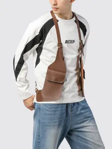 Retro PU Leder taktische Schulter Holster Tasche, Outdoor Weste Umhängetasche für Damen.