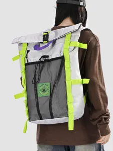 Large Capacity Contrast Color Outdoor Sports Backpack Lightweight Waterproof Hiking Daypack For University Travel Men Women