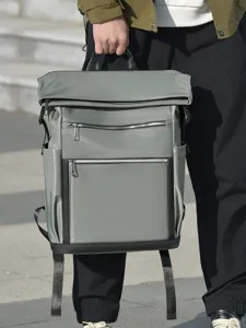 Zaino casual roll-top da uomo grande capacità viaggio affari borsa per computer.