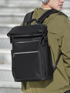 Zaino casual roll-top da uomo grande capacità viaggio affari laptop borsa scuola outdoor
