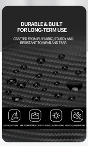Waterproof tactical chest bag detail showing durable PU fabric material and multiple compartments.
