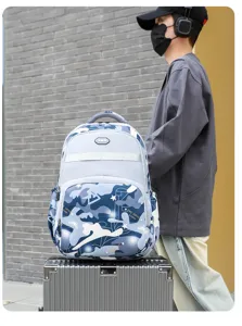 Herren Reise Rucksack grosse Kapazitaet Outdoor Schultertasche leichtes Tarnung Design