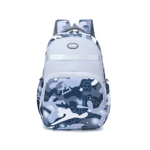 Blauer Camo Rucksack für Herren Reise Schultasche große Kapazität lässiger Daypack.