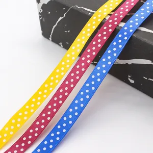1cm Polkadot Polyester Ribbon for Hair Bow DIY Gift Wrapping and Flower Bouquet