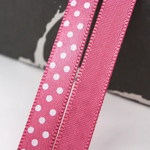 1cm Polka Dot Polyester Ribbon for DIY Hair Bows Gift Wrapping & Flower Packaging