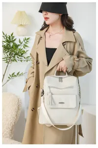 Modischer Damen PU Leder Freizeit Rucksack, elegante Umhängetasche und praktische Handtasche.