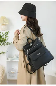 Modischer PU Leder Freizeit Rucksack für Damen, vielseitige Umhängetasche und geräumige Tasche.