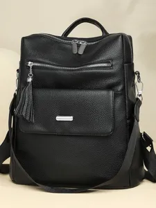 Damen Casual Rucksack aus PU-Leder Mode Große Kapazität Multifunktionale Schultertasche Umhängetasche Für Reise Alltag