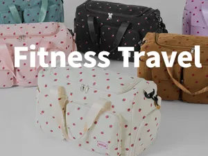 Kord Erdbeer Reise Sporttasche große Kapazität Fitness Gym Schultertasche für Damen Alltag