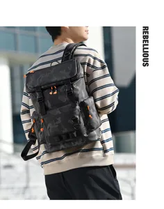Men's Large Capacity Multi-Pocket Travel Camouflage Backpack Outdoor Casual Laptop Bag