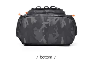 Men tactical backpack bottom detail black grey camo outdoor travel sport rucksack