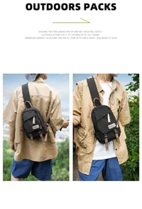 Nylon Brusttasche für Damen und Herren, lässige Outdoor Umhängetasche mit vielen Fächern.