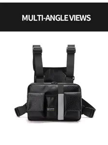 Tactical chest rig bag carbon fiber pattern streetwear functional utility bag detail