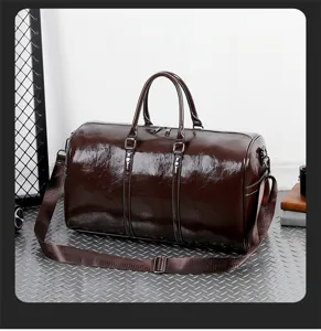 Sac de voyage en cuir PU impermeable grande capacite sac de sport fitness pour hommes femmes