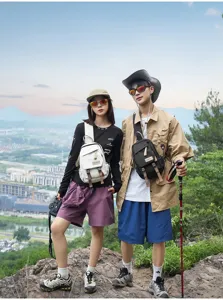 Umhängetasche für Damen und Herren, lässiger Nylon Brustbeutel, großer Outdoor Rucksack.