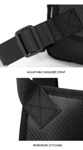 Detailed view of the tactical chest bag showing adjustable shoulder strap and reinforced stitching.