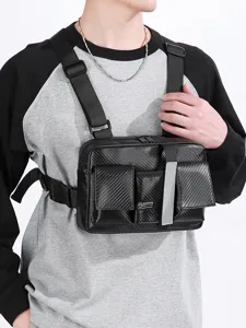 Men's tactical chest bag streetwear utility rig running sports outdoor functional vest bag