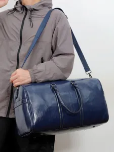 Sac de voyage sport en cuir PU pour homme femme grand sac bandoulière fitness gym