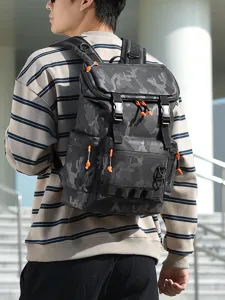 Men large capacity casual backpack stylish outdoor hiking laptop bag for travel.
