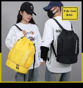 Großer wasserdichter Oxford Kordelzug Sportrucksack mit Nass Trocken Trennung für Fitness Reise.