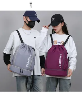 Grosse Kapazitaet wasserdichter Oxford Kordelzug Rucksack Sporttasche Fitness Sack.