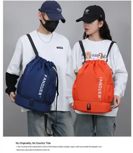 Wasserdichter Oxford Stoff Kordelzug Rucksack Große Kapazität Sport Fitness Schwimmtasche