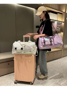 Holografische Reisetasche mit Schuhfach groesse Kapazitaet Sporttasche Duffle Bag Damen