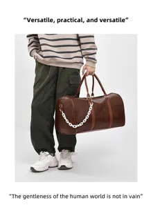 Grosse Kapazitaet Reise-Duffel-Tasche fuer Damen und Herren, stilvolle PU-Leder-Tasche.