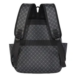 Mochila de PU a Cuadros para Hombre Bolso de Viaje Casual Urbano Bolso Escolar para Estudiantes Mochila para Portátil Impermeable Daypack Business