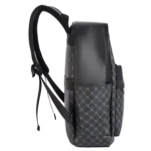 Mochila elegante de cuero PU para hombre bolso de viaje casual ordenador escuela top