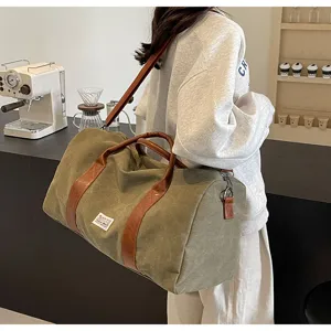 Grote capaciteit canvas reistas duffel bag voor sport fitness en lichtgewicht bagageopslag.