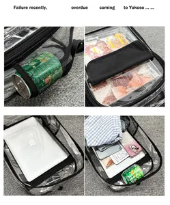 Transparenter PVC Rucksack Wasserdider Schulrucksack Reiserucksack Sport Gym Daypack