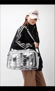 Transparente PVC Reisetasche für Damen große Kapazität wasserdichte Umhängetasche
