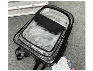 Transparenter PVC Rucksack für Schule Reisen Stadion wasserdichter durchsichtiger Daypack
