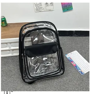 Transparenter PVC Rucksack wasserdichte Schultasche fur Damen und Herren im Alltag neu