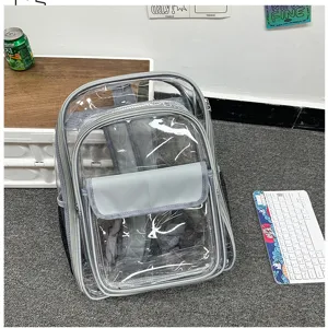 Transparenter PVC wasserdichter Rucksack Schüler Schultasche Freizeitreise Tagesrucksack Tasche