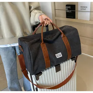 Grote capaciteit canvas reistas duffel tas, modieuze sport fitness handtas voor dagelijks.