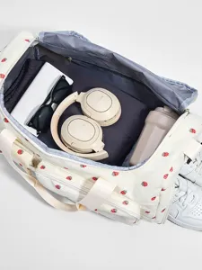 Kordsamt Erdbeer Druck Reise Tasche leichte Umhängetasche große Kapazität Sporttasche