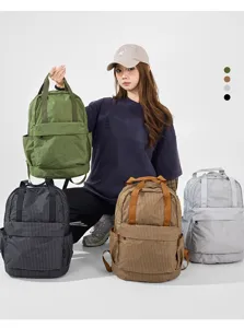 Lightweight plaid oxford backpack, casual large capacity travel school bag for women.