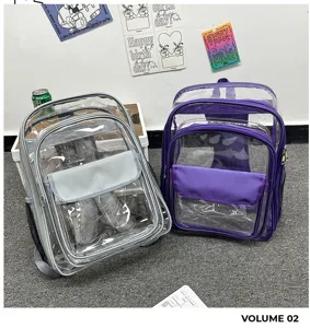 Klare PVC Rucksack transparente Schultasche Stadion zugelassen wasserdichte Reise Rucksack