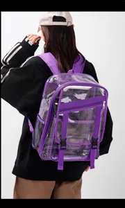 Klarer transparenter Rucksack große Kapazität PVC Schultasche Stadion Sport Rucksack.