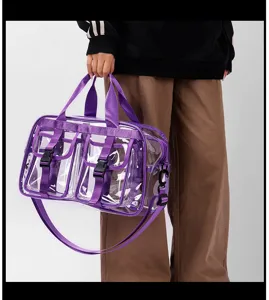 Transparente PVC Reisetasche für Damen große Kapazität wasserdichte Handtasche Umhängetasche