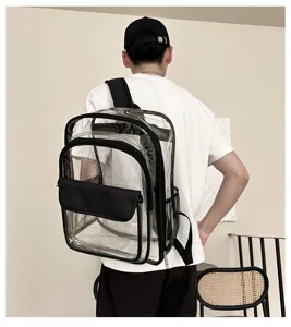 Transparenter PVC Rucksack wasserdichte Stadion Tasche Schulrucksack für Reisen und Alltag