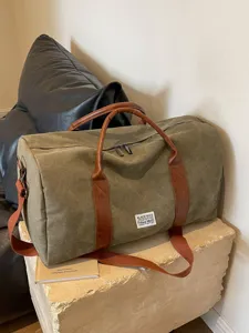 Grote Capaciteit Canvas Reistas Voor Dames Heren Casual Sport Gym Bag Weekend Overnachtingstas Lichtgewicht Bagage Tas