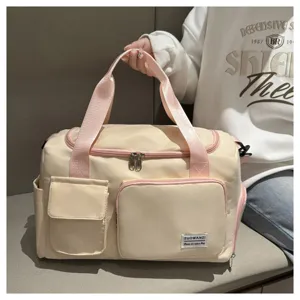 Grosse Kapazitaet Farbblock Reise Tasche, tragbare Fitness Sporttasche Gepaecktasche.