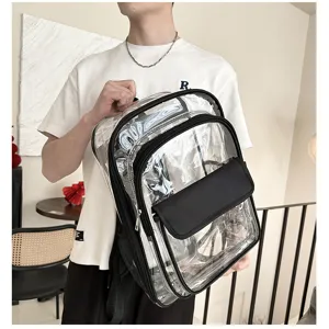 Transparenter PVC Rucksack stilvoller lässiger Tagesrucksack wasserdichte Schultasche
