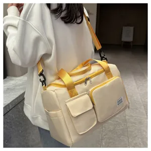 Große farbblockierende Reisetasche, tragbare Sport-Fitness-Tasche für Damen und Herren.