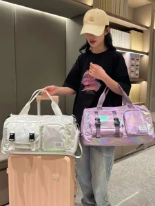 Neue holografische glänzende Reisetasche mit Schuhfach und großer Kapazität für Fitness.