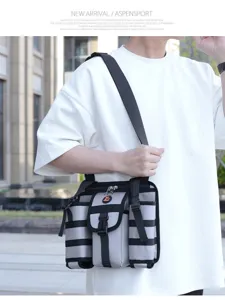 Bolso de hombro táctico para hombre casual exterior bandolera multipolsillo viaje