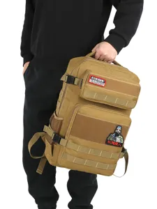 Khaki tactical backpack large capacity outdoor camping military travel rucksack for hiking